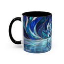 Cobalt Wolf Reflection Stained Glass Style Mug