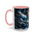 Moonlit Howl Wolf Stained Glass Style Mug
