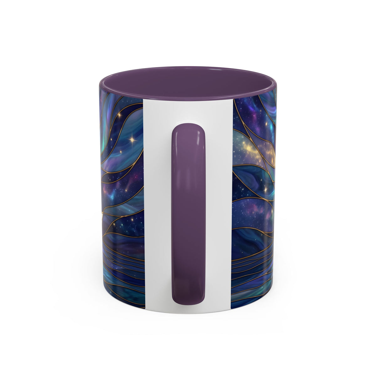 Starlit Lake Wolf Stained Glass Style Mug