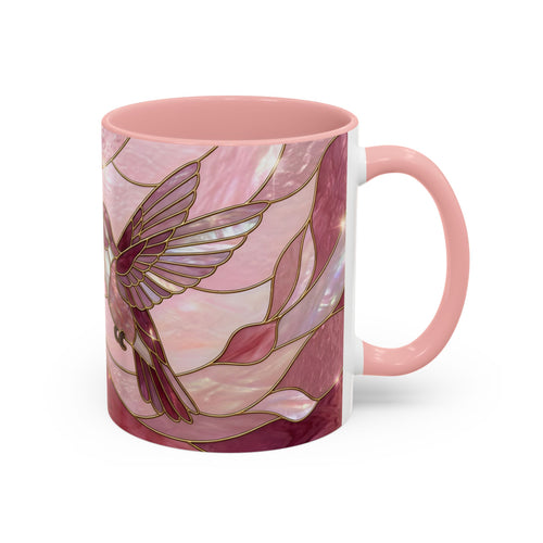 Pink Blossom Hummingbird Stained Glass Style Mug
