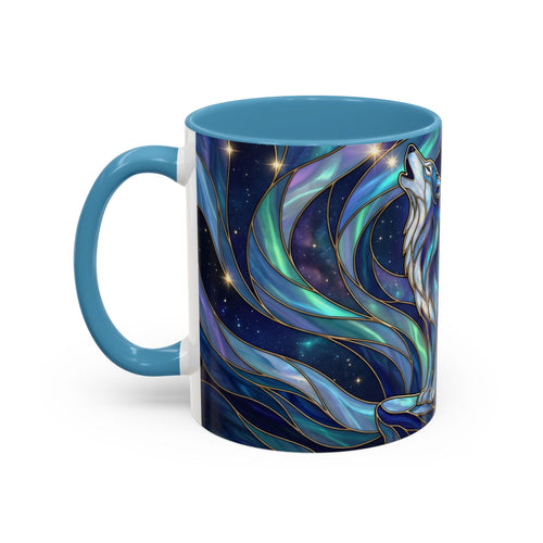 Aurora Howl Wolf Stained Glass Style Mug