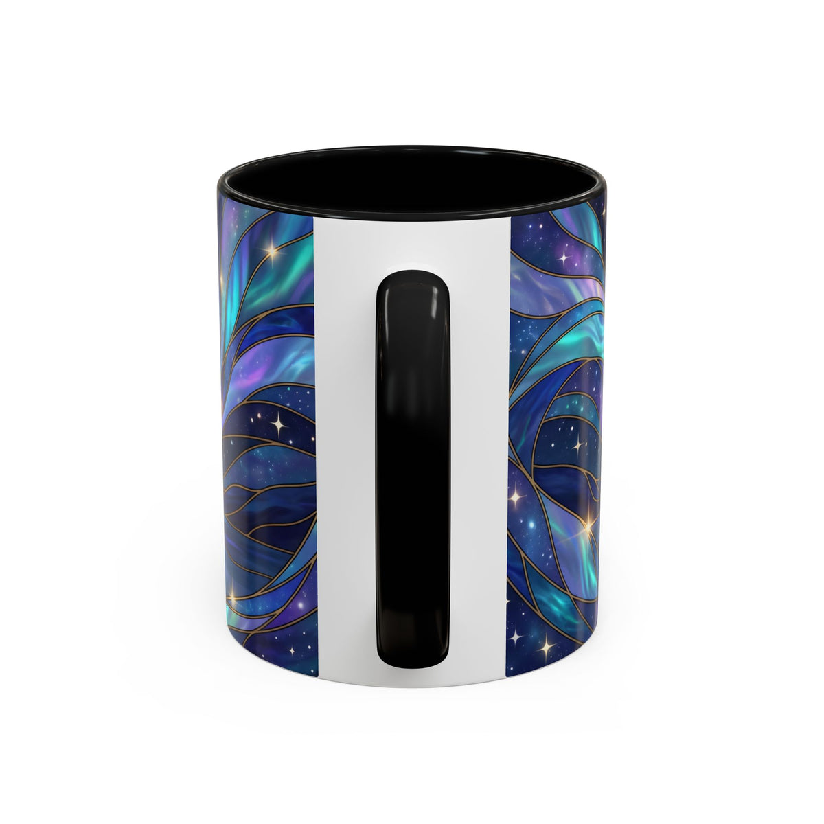 Moonlit Lake Wolf Stained Glass Style Mug