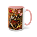 Sakura Tiger Stained Glass Style Mug