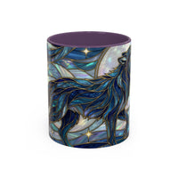Sapphire Wolf Stained Glass Style Mug
