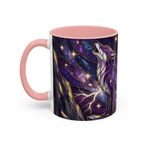 Purple Storm Fox Stained Glass Style Mug