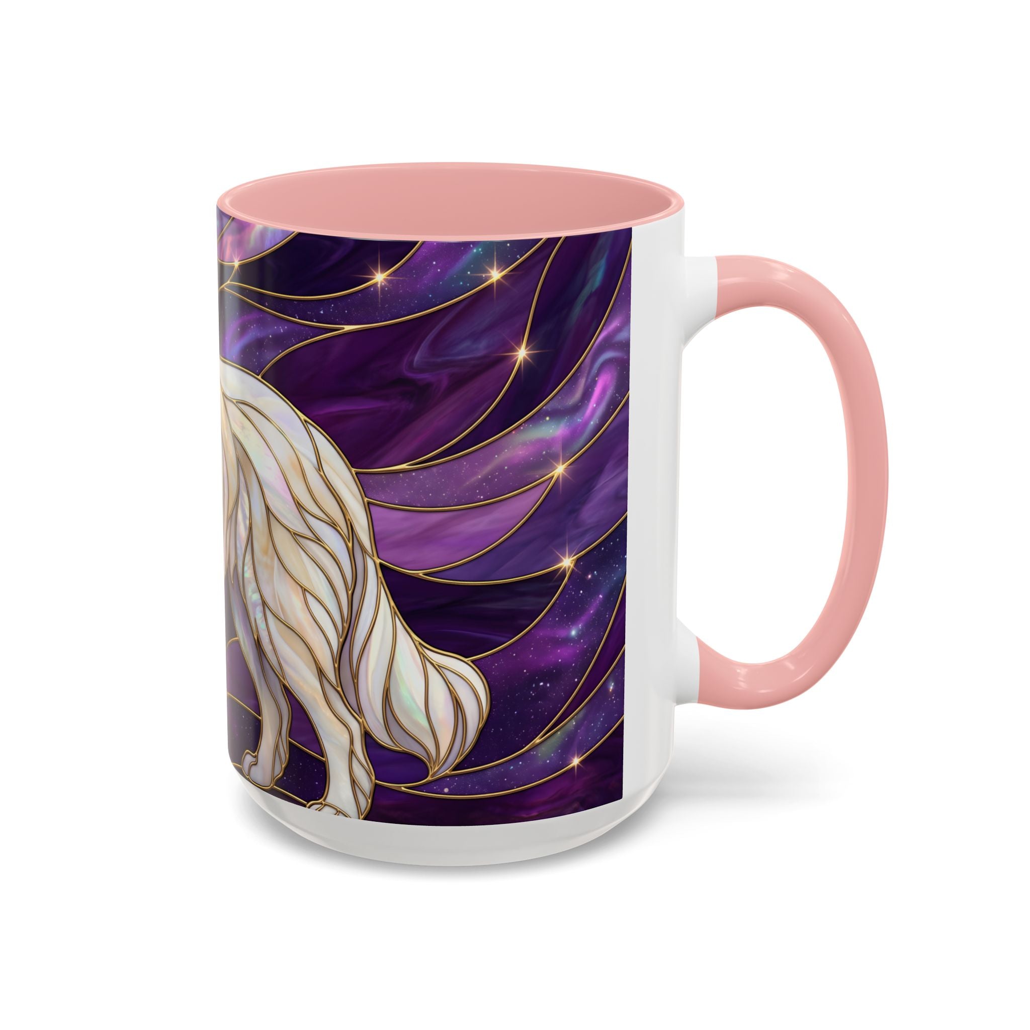Amethyst Great Pyrenees Stained Glass Style Mug