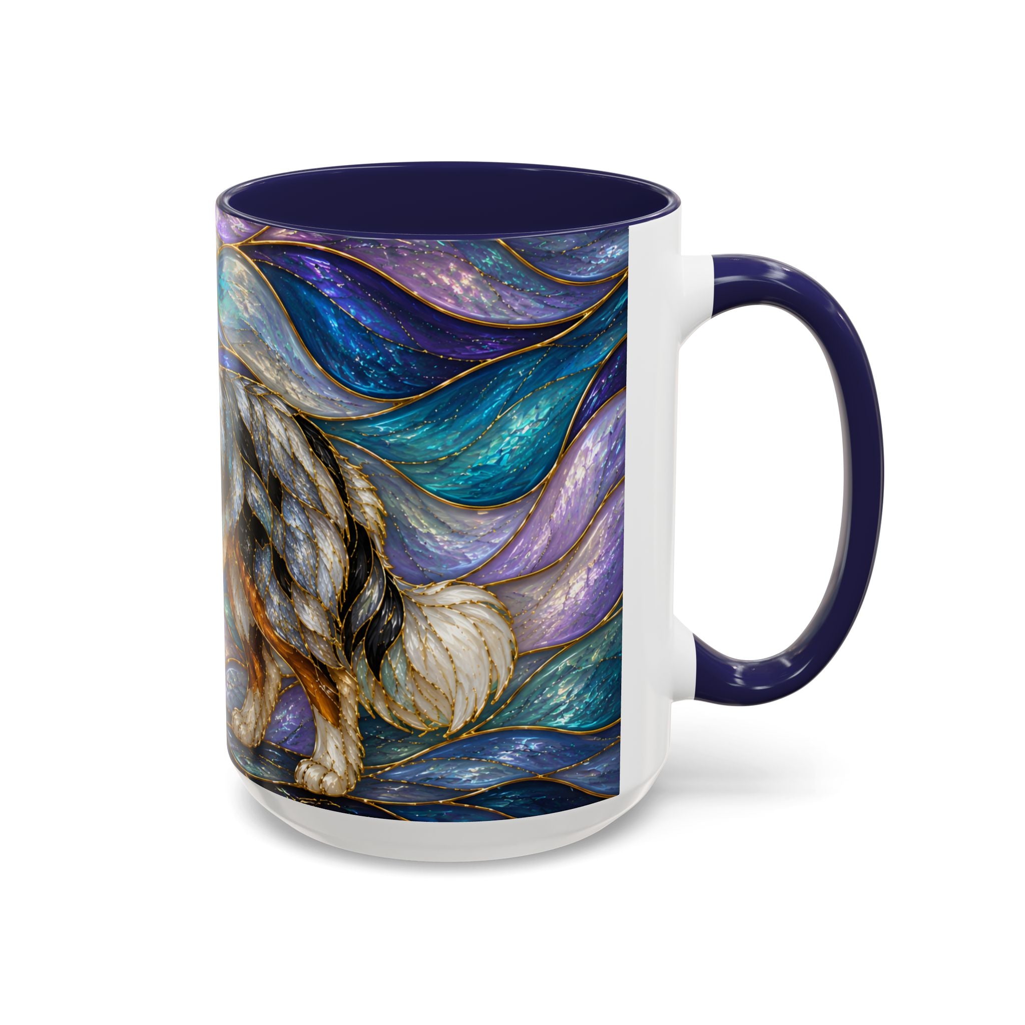Celestial Australian Shepherd Stained Glass Style Mug