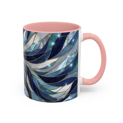 Icy Blue Fox Stained Glass Style Mug