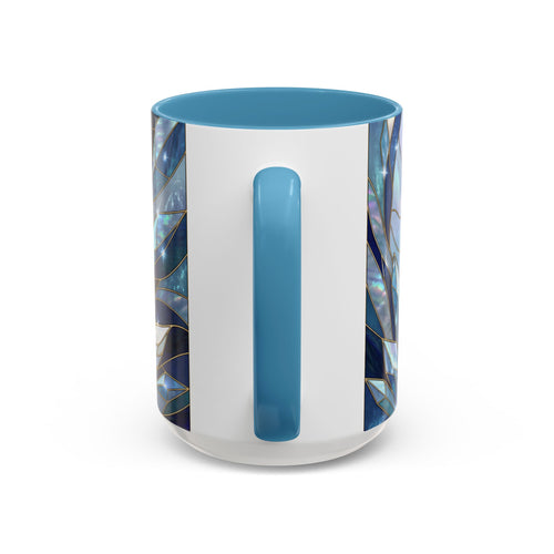 Icy Blue Fox Stained Glass Style Mug