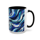 Cobalt Wolf Guardian Stained Glass Style Mug