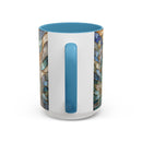 Blue Glow Yorkshire Terrier Stained Glass Style Mug