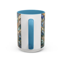 Blue Glow Yorkshire Terrier Stained Glass Style Mug