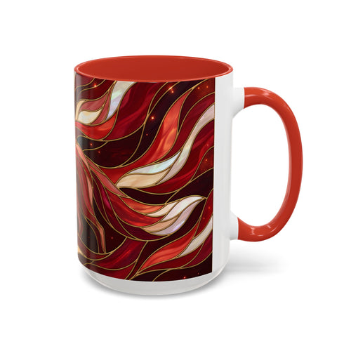 Scarlet Glow Fox Stained Glass Style Mug