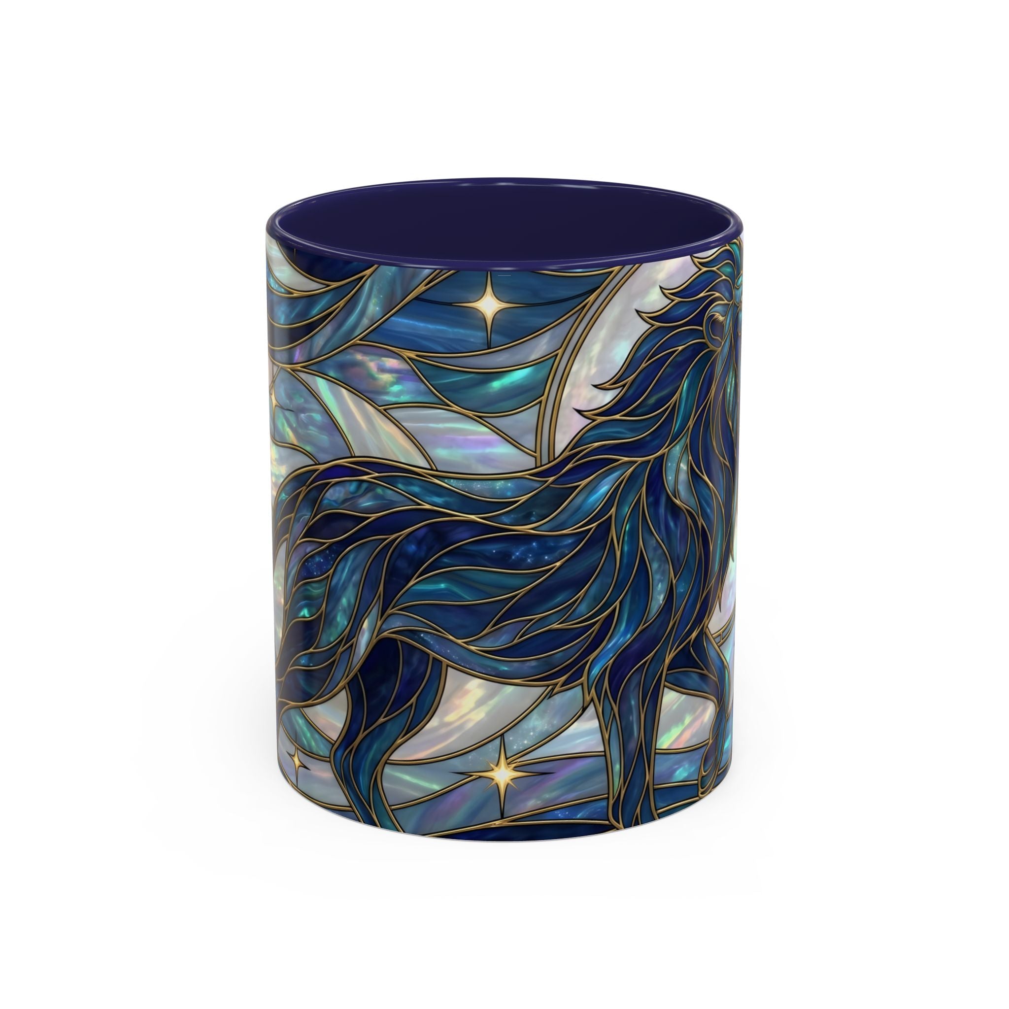 Sapphire Lion Stained Glass Style Mug