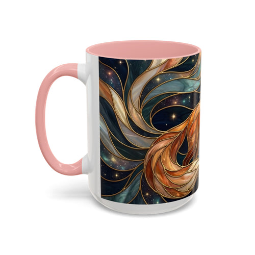 Celestial Night Fox Stained Glass Style Mug
