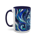 Cobalt Wolf Guardian Stained Glass Style Mug