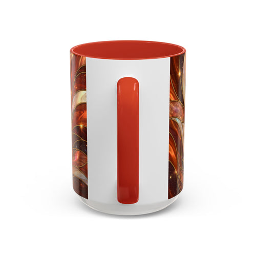 Ruby Glow Fox Stained Glass Style Mug