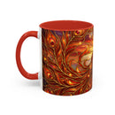 Sunset Peacock Stained Glass Style Mug