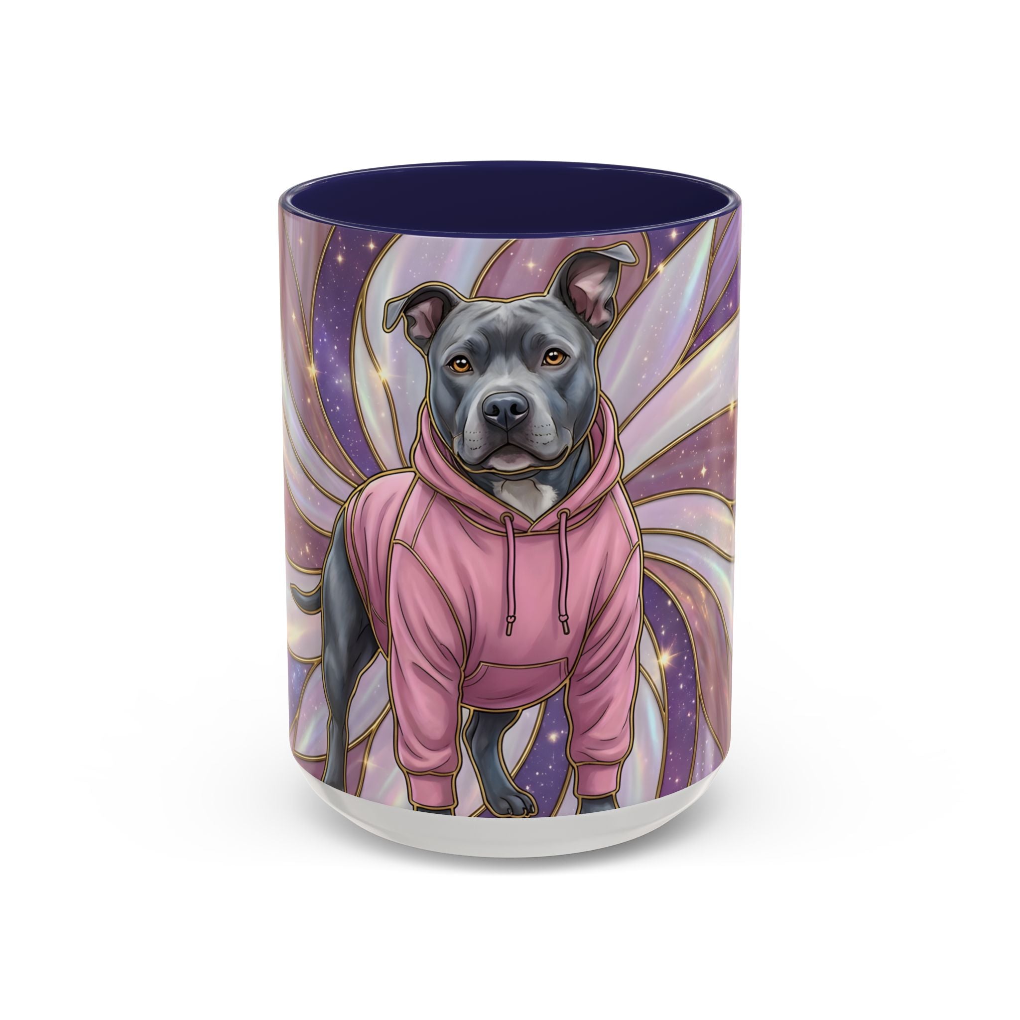 Rose Glow Staffordshire Bull Terrier Stained Glass Style Mug