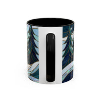 Pine Forest Wolf Stained Glass Style Mug