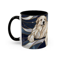 Navy Glow Great Pyrenees Stained Glass Style Mug
