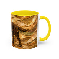 Honey Glow Chocolate Labrador Retriever Stained Glass Style Mug