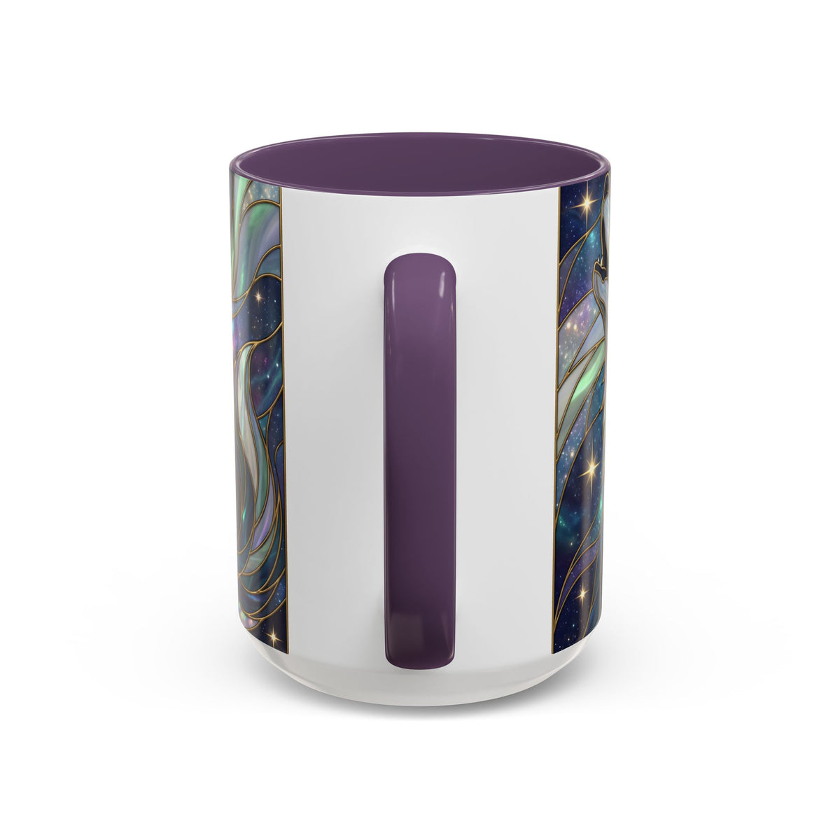 Starlight Wolf Stained Glass Style Mug