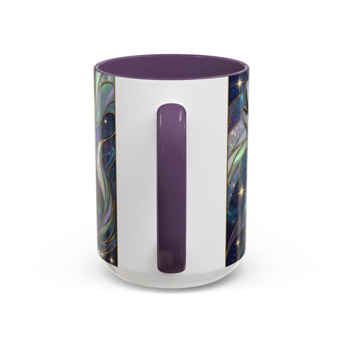 Starlight Wolf Stained Glass Style Mug