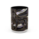 Obsidian Wolf Stained Glass Style Mug