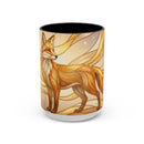 Golden Glow Fox Stained Glass Style Mug
