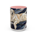 Navy Glow Great Pyrenees Stained Glass Style Mug