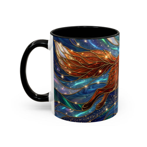 Celestial Running Fox Stained Glass Style Mug