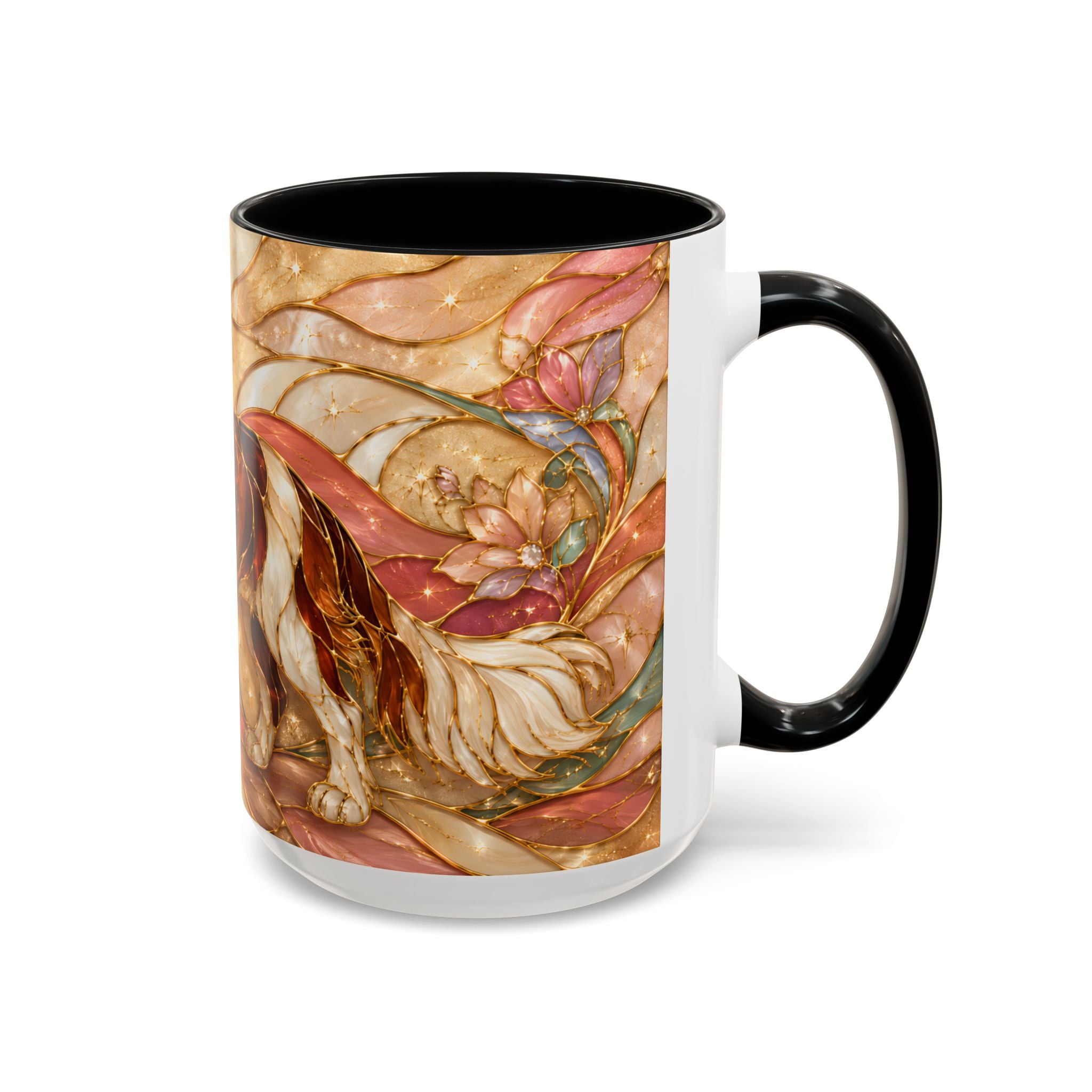 Blossom Cavalier King Charles Spaniel Stained Glass Style Mug