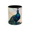 Minimal Peacock Stained Glass Style Mug