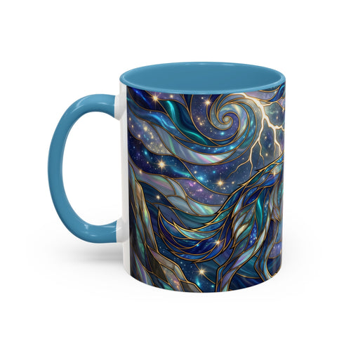 Storm Sky Wolf Stained Glass Style Mug