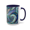 Blue Breeze Hummingbird Stained Glass Style Mug