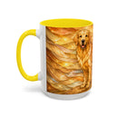 Golden Glow Golden Retriever Stained Glass Style Mug