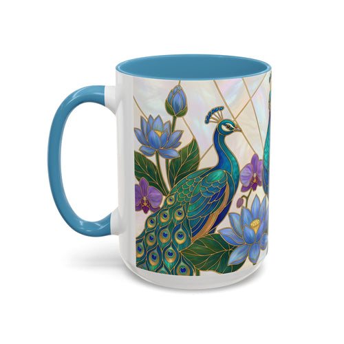 Garden Peacock Stained Glass Style Mug