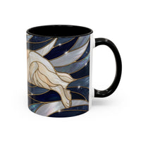 Navy Glow Great Pyrenees Stained Glass Style Mug