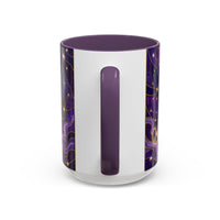 Celestial Purple Tiger Stained Glass Style Mug