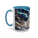 Aurora Lake Wolf Stained Glass Style Mug