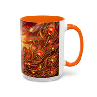 Sunset Peacock Stained Glass Style Mug