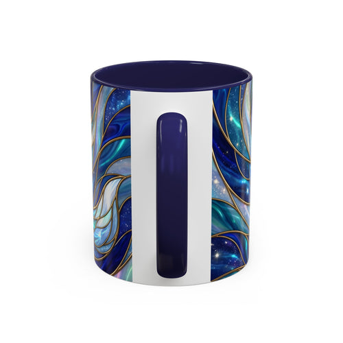 Blue Glow Fox Stained Glass Style Mug