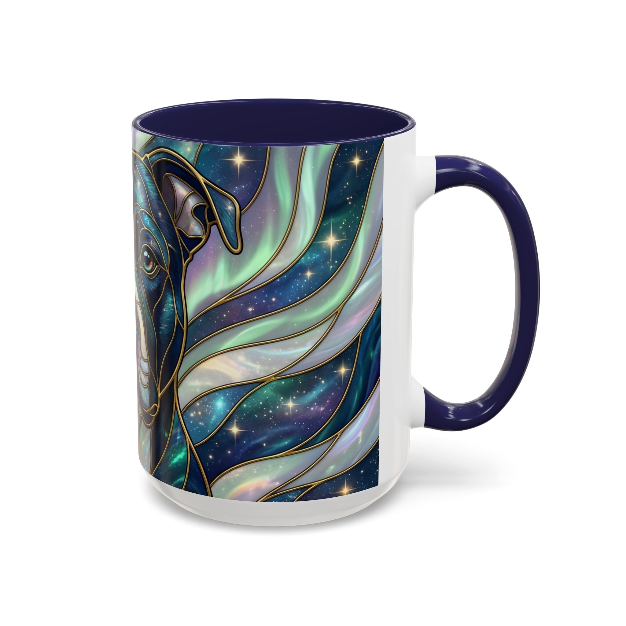 Aurora Glow Staffy Stained Glass Style Mug