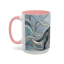 Mystical Blue Wolf Stained Glass Style Mug