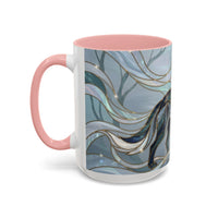 Mystical Blue Wolf Stained Glass Style Mug