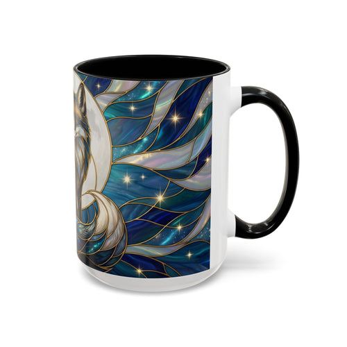Moonlit Fox Stained Glass Style Mug