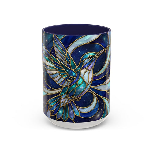 Sapphire Hummingbird Stained Glass Style Mug