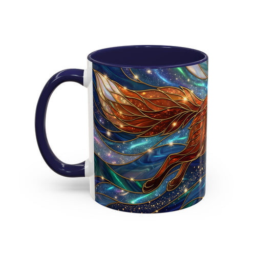Celestial Running Fox Stained Glass Style Mug