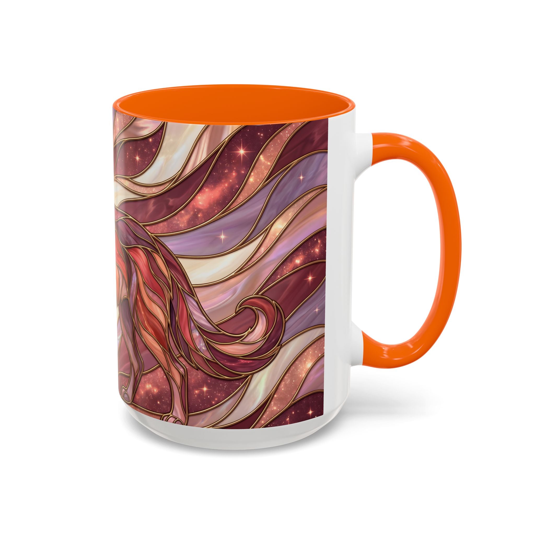 Rose Gold Wolf Stained Glass Style Mug